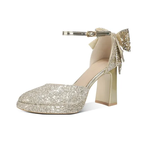 LANMOU Грубый каблук Высокие каблуки Женские Шампанское