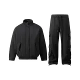 Чёрная куртка + чёрные флисовые брюки