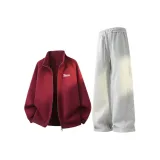 Бордовый худи + Фотиния серые тренировочные штаны