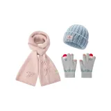 Бабочка Розовый+Светло-Синий Шапки и Кепки+Серый Перчатка