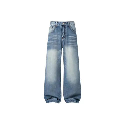 A.B.X Синий Кошка Beard King Унисекс Джинсы