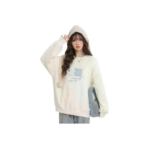 MDEHT Абрикос с флисовой подкладкой женские свитшоты