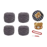 Темно-серый ⭐️[Вышивка Медведь][Вышивка Медведь Шарф ~ Подарок для Подруги]