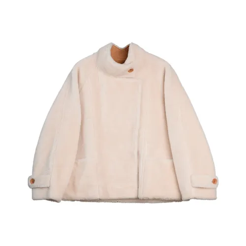 ELLE Ecru Двусторонние Женские Бархатные Куртки