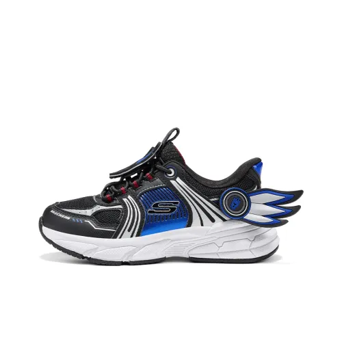 Skechers Противоскользящие Анти-KICK Устойчивые к износу Легкие Амортизирующие Низкие Топы Детские Беговые Кроссовки