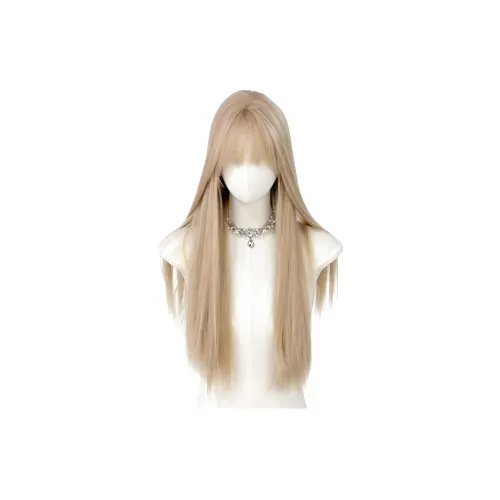 FYOSEE Белый Золото Длинный Прямой Завиток Волосатая Перука Естественный Модный Полный Набор для Головы