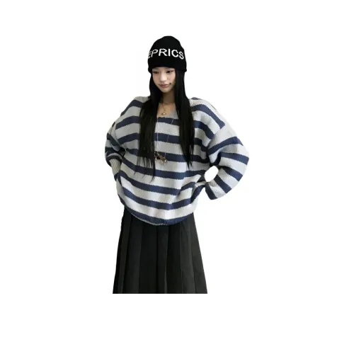 SEAR OFFICIAL Сине-белые полоски Женская трикотажная одежда