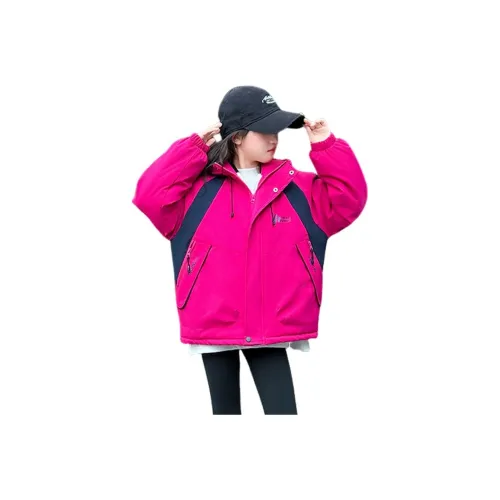 7 SEVFUN Повседневный PARKA Пальто Зимний Розово-красный Подростки