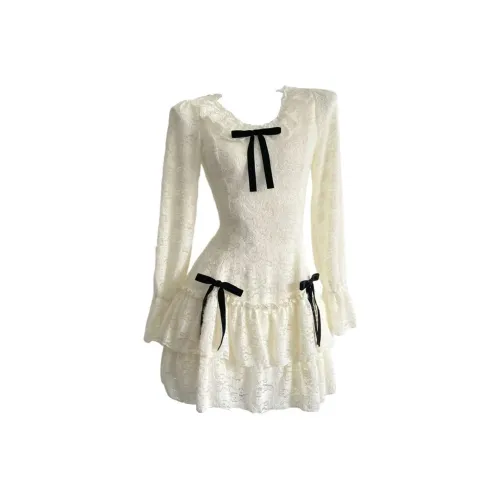 IQC Кружево Платье Женское Длинное Платье с Длинными Рукавами