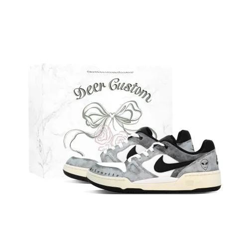 Nike Full Force Deer Alien Устойчивые к истиранию низкие скейтбордические кроссовки Мужские Черный Белый Серый