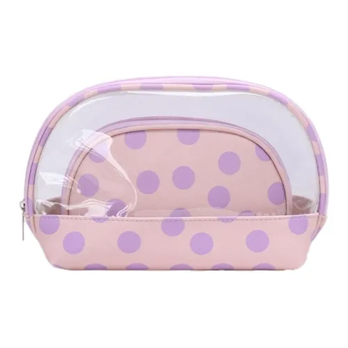 JIABITU Полукруглый ПВХ Двухкомпонентный Набор Прозрачная Косметичка Большая Емкость Путешествие Портативная