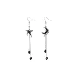 Звезды, Луна, Бахрома, Серьги-кольца