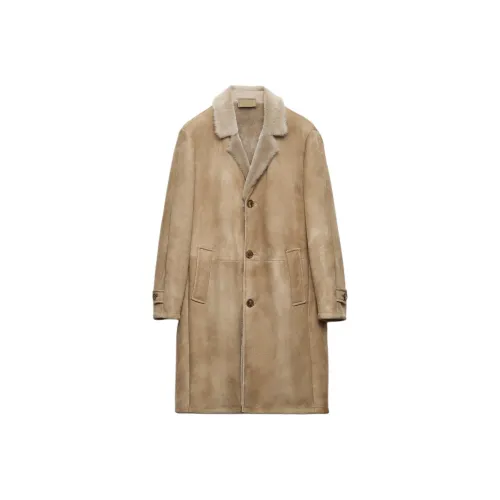 PRADA Коричневый Мужская Кожаная Куртка