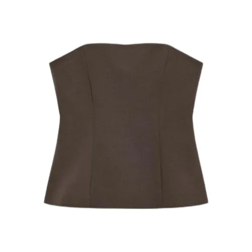 ZARA Темно-коричневый Женский Топ без бретелек