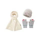 Кремовый белый + бежевый шапки и кепки + серый перчатки