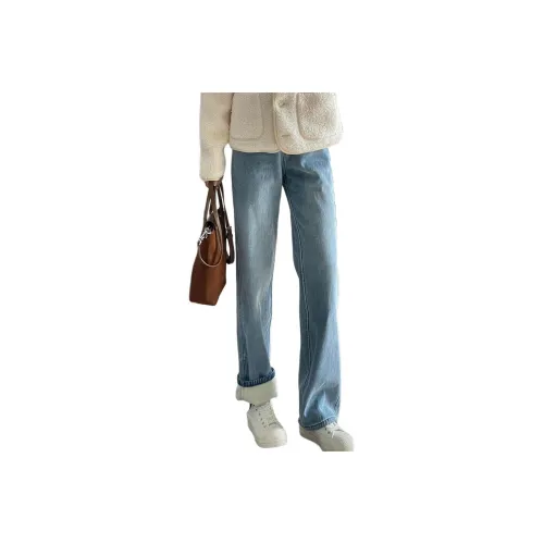 NHZN Синий Бархат Унисекс Джинсы