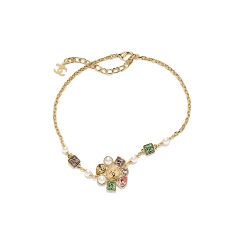 CHANEL Металлические ожерелья Женские Золото Кристалл