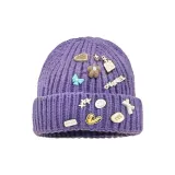 Значок Вязаная шапка Фиолетовый