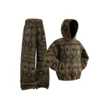 Черный зеленый утолщенный и с флисовой подкладкой свитшот + черные зеленые повседневные штаны