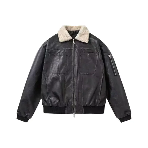 Mogao Овечья шерсть Кожа Куртка Унисекс