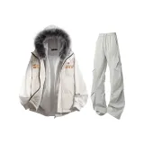 Экрю + Светло-серые штаны