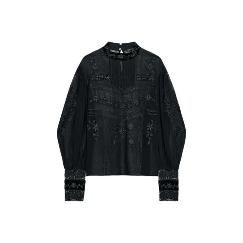 ZARA Collaboration ZW Series Черные Женские Рубашки