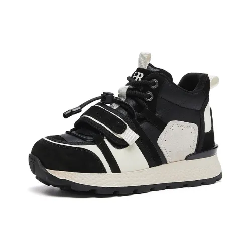 HR Хлопок Обувь Низкий Верх Черный Бежевый Женский