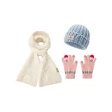 Кремово-белая + светло-синяя шляпа + розовые перчатки