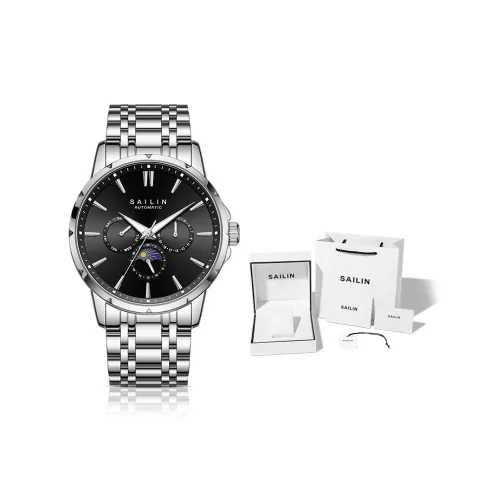 SAILIN Автоматический механический механизм стальной ремешок мужские часы многоцветный циферблат часов