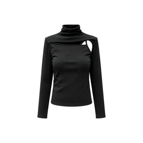 COVER TIME Черные Женские T-рубашки