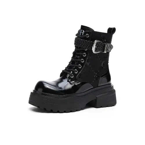 HR Martin Boots Black Women's
