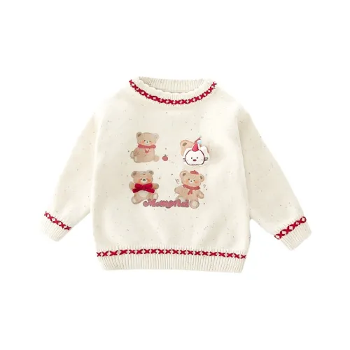 RHOBESAM Маленький крышка для горшка 2564 4 шт Медвежонок Базовый слой Свитер Экрю Предшкольные Свитера