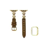 Коричневый с золотой застежкой + золотой чехол в форме ромба