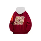 Бургундский хлопковый пуховик (утеплённый)