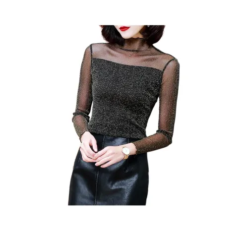 Langqing Черный Бесплатная доставка Бренд Наклеенный Женские Шифоновые рубашки