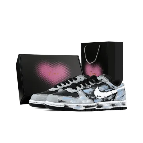 Nike BIG Шип Устойчивый к абразиву Дышащий Низкий Топ Скейтборд Кроссовки Мужские Черный Серый Синий