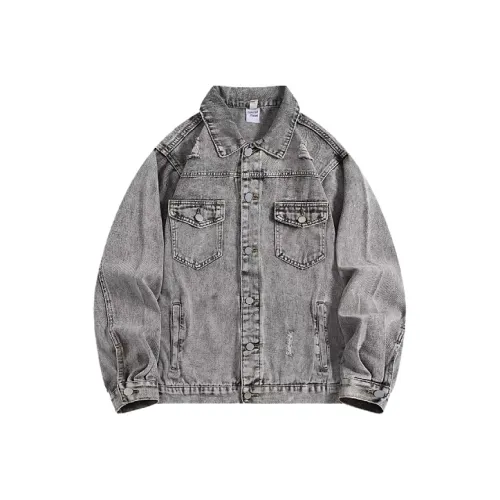 THINGYLAB Дымчатый Серый Мужской Джинсовые Куртки