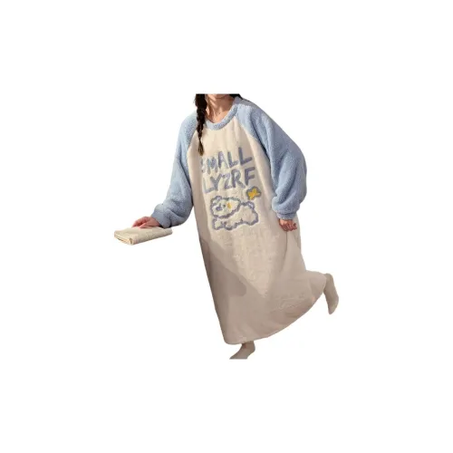 AHRTB Синий с Белой Надпись Женские Ночные сорочки