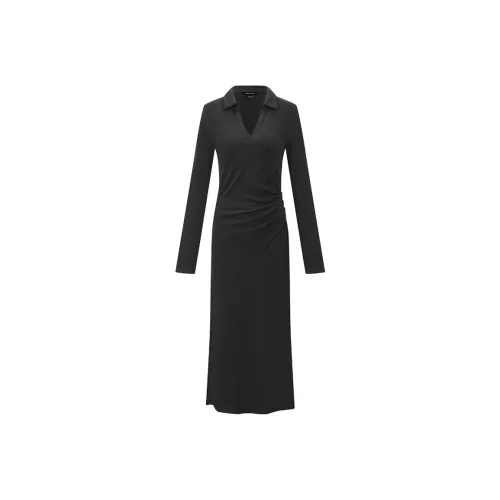 URBAN REVIVO Короткий рукав Платье Женское Темно-серый