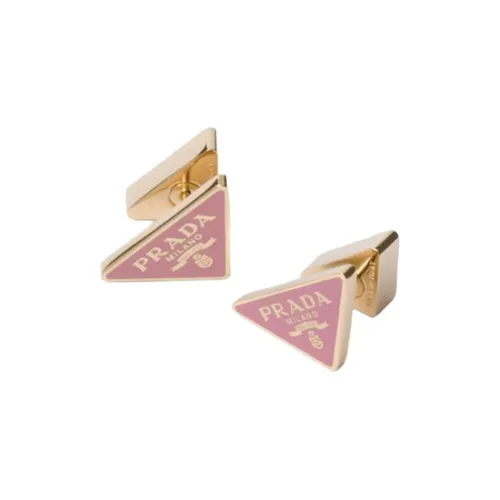 PRADA Tuh Эмаль Серьги Женские Золото Лепесток Розовый