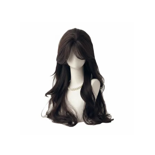 LIANXIANGKE Перука Женская Повседневная Корейская Атмосферная Большая Волна Длинные Волосы Человеческая Подражательная Припышка Высокотемпературная Пряжа