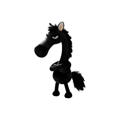 KOUDIXIONG Heaven Sent Черная Лошадь Прохладная Лошадь Год Талисман Плюшевая Подвеска 14 см Длина Тела