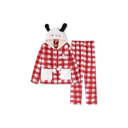 YUNPO Cute Waffle Knit Pajamas Women's Pajama Sets