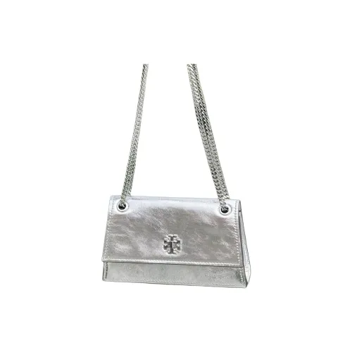 TORY BURCH Kira (Красный) Металлическая Текстура Кожа Плечевая Сумка Мини Женская Серебряный