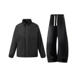 Чёрная куртка + чёрные флисовые брюки