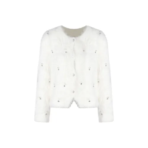 BVODE Белый Женские Бархатные Куртки