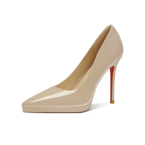 LANMOU Высокие каблуки Водонепроницаемая платформа Телесного цвета с Серой подошвой и Красной основой Женские