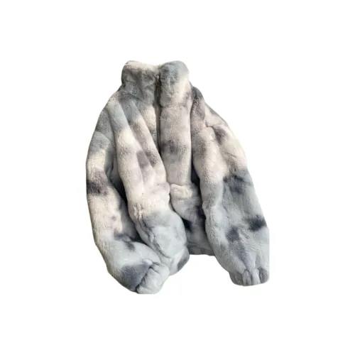 MDEHT Синий Серый Женский Бархатный Куртка