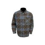 Синий Коричневый Клетка [Утолщенный и с флисовой подкладкой хлопковый пуховик]