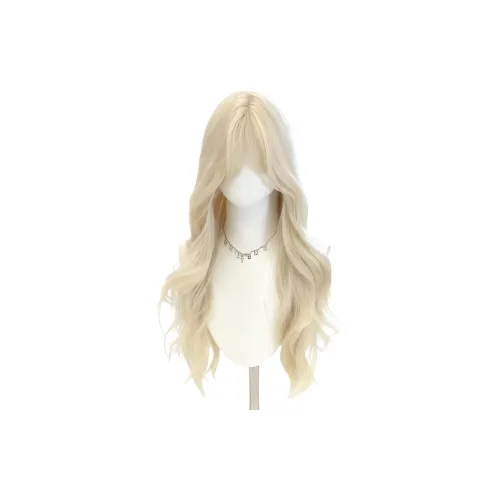 BEIQING Low Lolita Ровная чёлка Длинные волнистые Большая волна Женская парик Белый золотой Два хвостика Твист